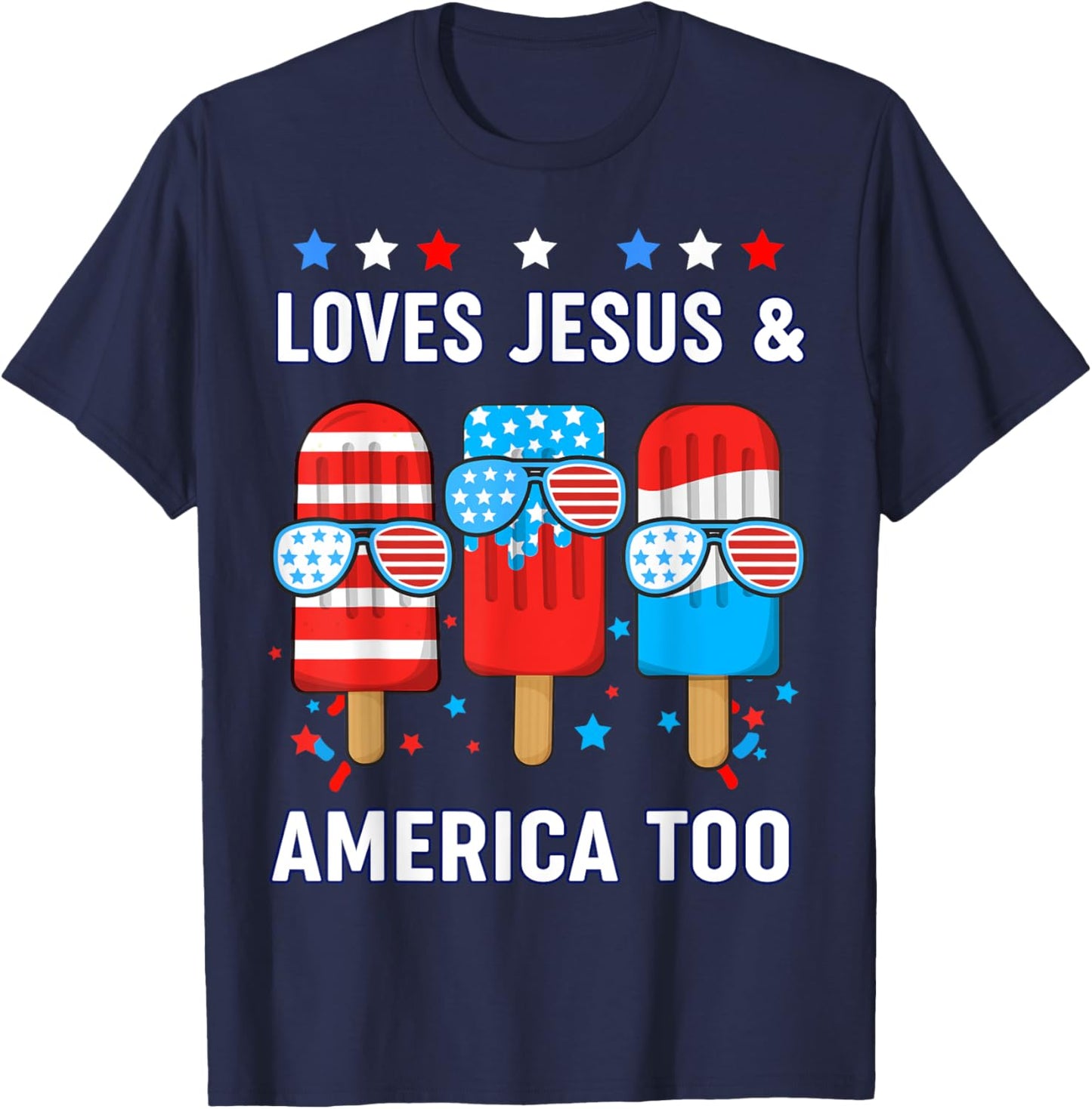 Toddler Loves Jesus America 4th July God Son Boy Patriotic T-Shirt