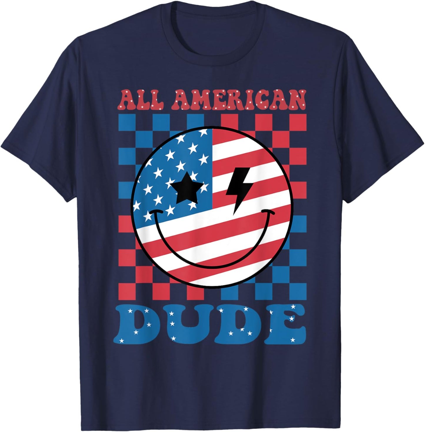 Boys All American Dude 4th July USA Flag Toddler Patriotic T-Shirt
