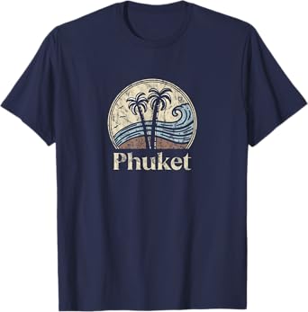 Vintage Phuket Thai Palm Trees Thailand Souvenir Beach T-Shirt