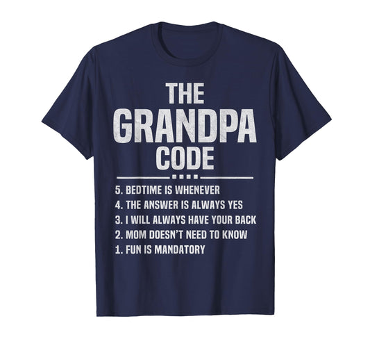 The Grandpa Code Cool Grandfather Joke Fathers Day Funny T-Shirt