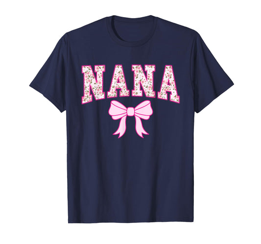 Nana Coquette Bow Pink Aesthetic Mother's Day Grandma Life T-Shirt