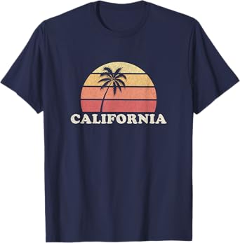 California Vintage T Shirt Retro 70s Throwback Tee Design T-Shirt