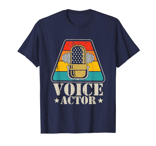 Voice Actress & Voice Actor Gift Tee Unisex-Adults & Unisex-Kids Retro Vintage Voice-Over Artist / Voice Acting T-Shirt Black Small Short Sleeve T-Shirt