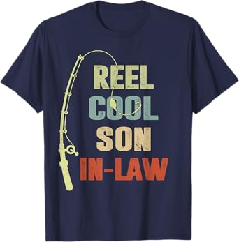 Retro Reel Cool Son In Law Funny Father Gift Bass Fishing T-Shirt