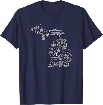 Michigan Up North Camping Nature Lake Life Collage T Shirt T-Shirt