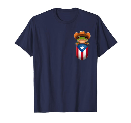 Coqui Frog Puerto rico Men Boricua Pocket T-Shirt