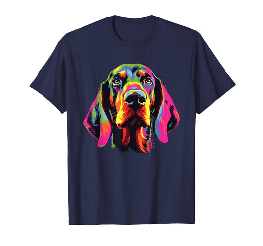 Watercolor Colorful Black And Tan Coonhound Dog Men Women Girls Kids T-Shirt
