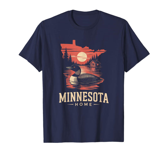 Minnesota Home Lake Loon MN Map Outline T-Shirt