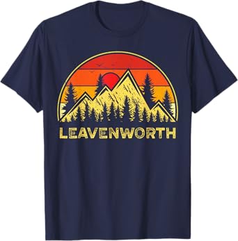 Vintage Leavenworth Washington WA Mountains Hiking Souvenirs T-Shirt