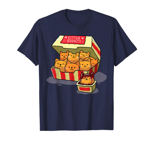 InGENIUS Funny Cat Owner Shirts & Gifts Kitten Nuggets Food Pun Cat Lover Gift Chicken Nuggets Unisex-Adults T-Shirt Black Small