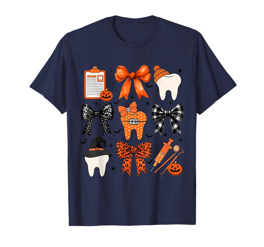 Coquette Halloween Dentist Dental Assistant Teeth Halloween T-Shirt