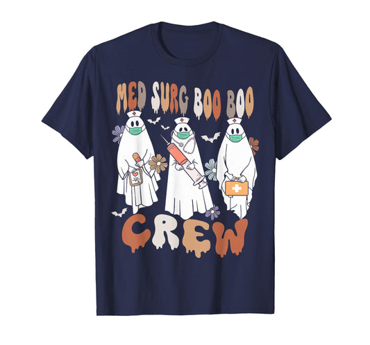 Med Surg Boo Crew Ghost Nurse Halloween Women T-Shirt