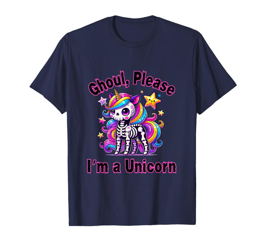 Cute Ghoul Please I'm a Unicorn Spooky Glam Halloween T-Shirt