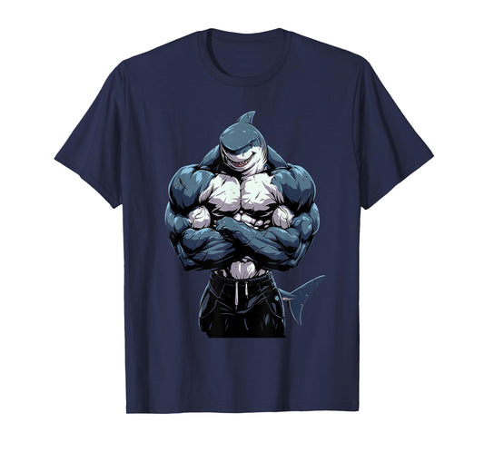 Body Builder Shark With Muscles T-Shirt