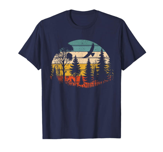 Trees Wildlife Nature Retro Vintage Forest Funny T-Shirt