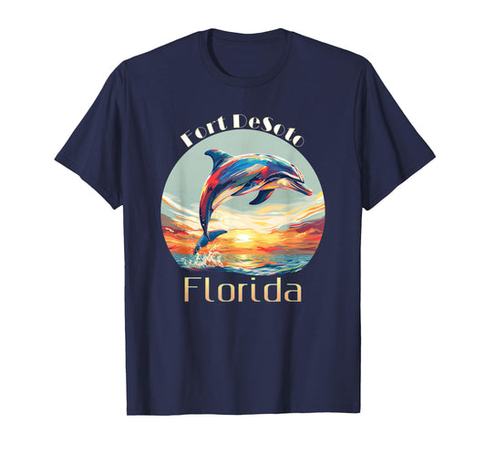 Fort DeSoto Florida Summer Vacation Beach Dolphin T-Shirt
