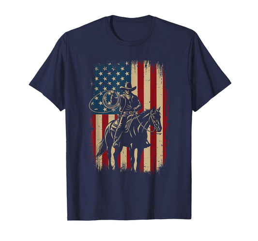 Patriotic Cowboy - Country Western Cowpoke Rancher T-Shirt