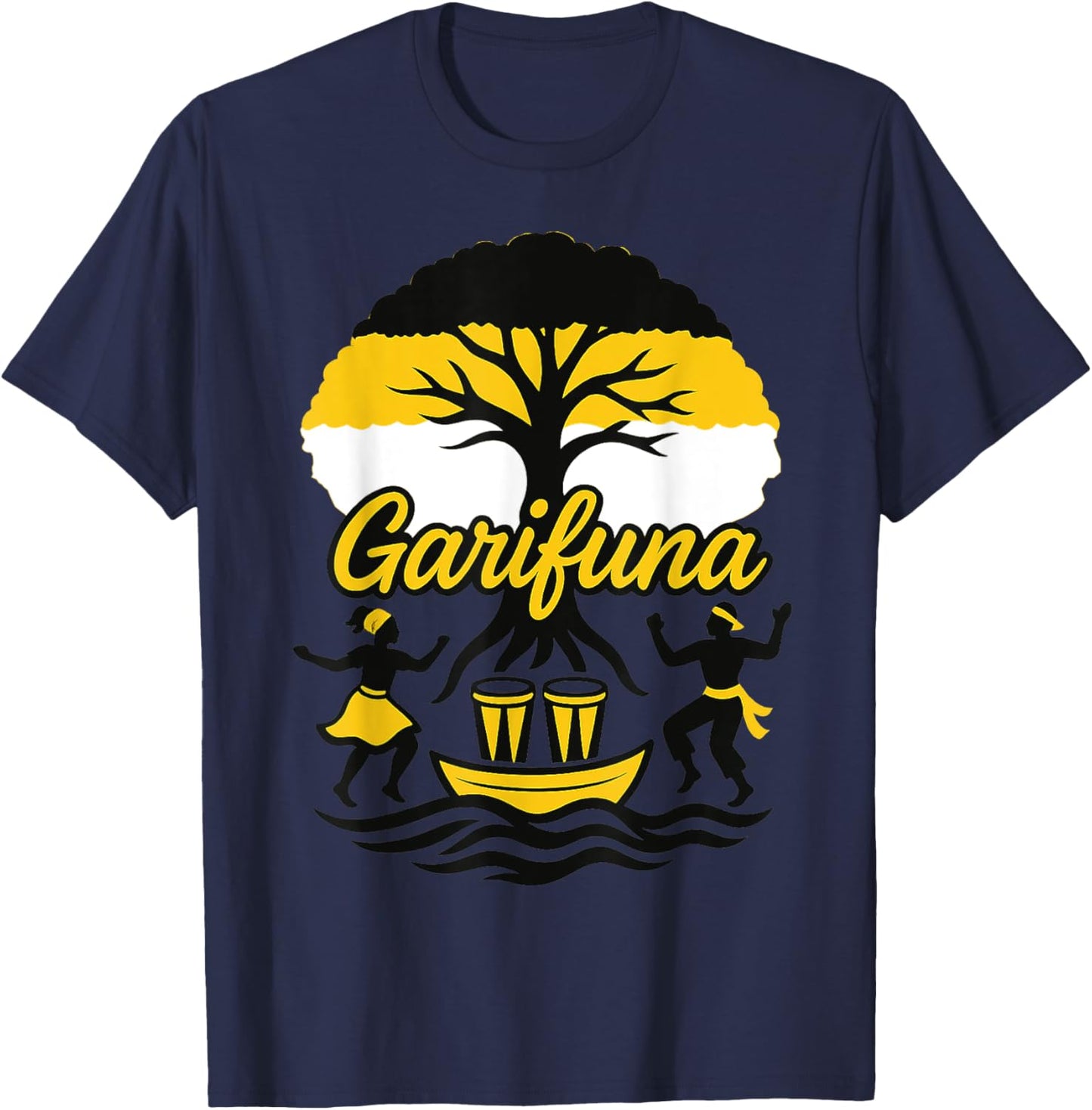 Garifuna Flag, Garifuna Heritage Tree, Afro-Caribbean Roots T-Shirt