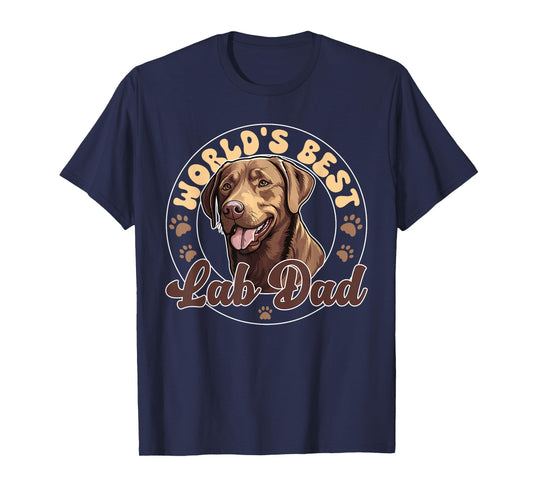 Chocolate Labrador Retirever Dog World's Best Lab Dad T-Shirt