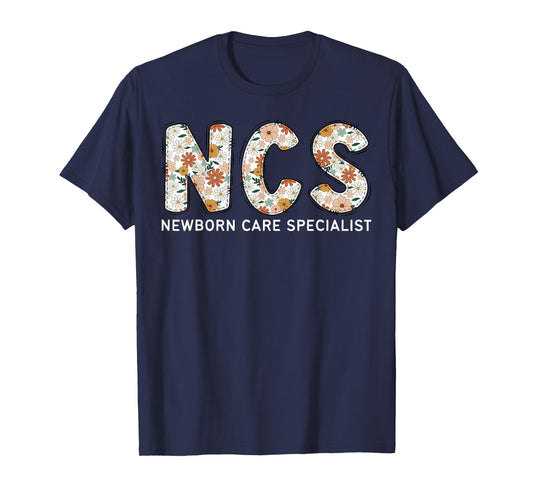 NCS Newborn Care Specialist Boho Floral Mother Baby Nurse T-Shirt