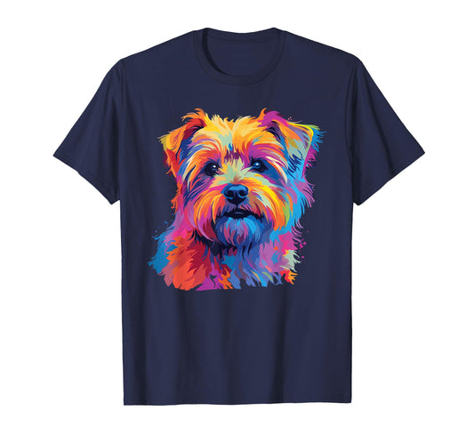 Retro Norfolk Terrier Dog Tees Unisex-Kids Multicolor Watercolor Graphic T-Shirt Small