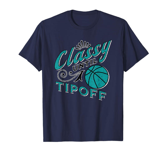 Classy Women Teal Basketball Gift For Basketball Mom Text T-Shirt