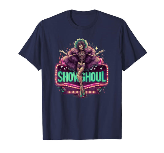 Creepy Showghoul Skeleton Burlesque Horror Glam Design T-Shirt