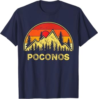 Vintage Poconos Pennsylvania PA Mountains Hiking Souvenir T-Shirt