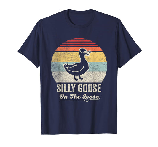 Silly Goose On The Loose Funny Retro Style T-Shirt