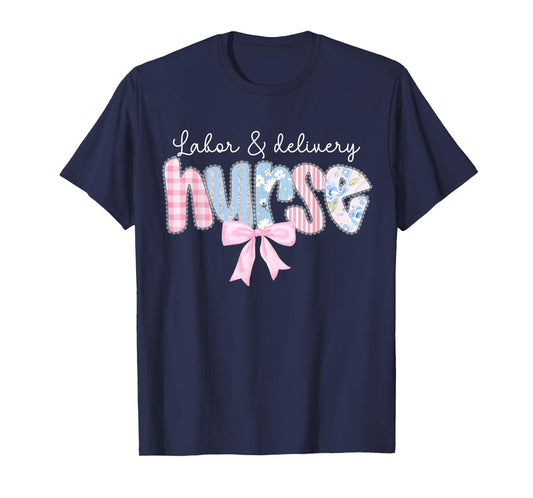 Labor & Delivery Nurse Coquette Bow Mother and Baby Nursing T-Shirt