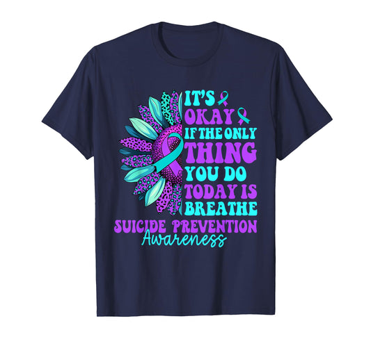 Vintage Sunflower Suicide Prevention Awareness Men Women T-Shirt