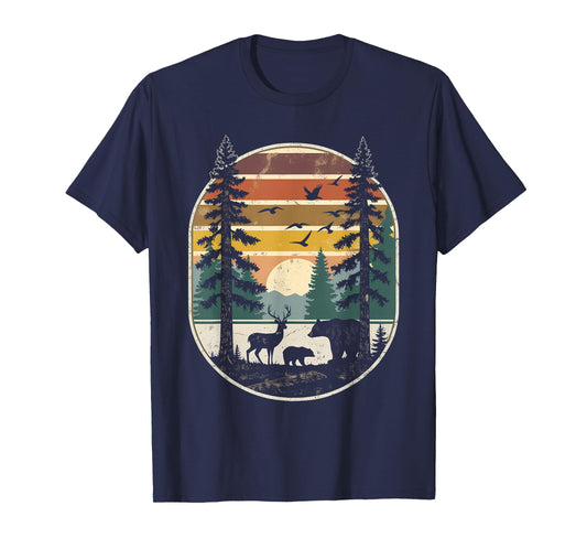 Trees Wildlife Nature Vintage Forest T-Shirt