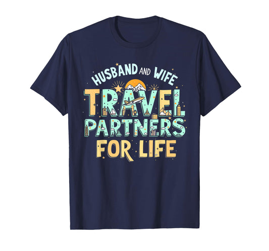 Husband And Wife Travel Trip Couples Matching Vacation T-Shirt