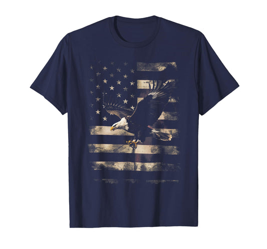 Bald Eagle 4th of July USA Flag Patriotic Distressed Gifts T-Shirt