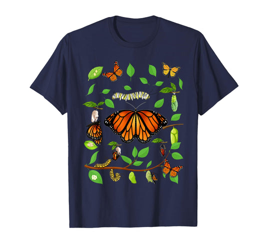 Life Cycle Of A Caterpillar Monarch Butterfly Cocoon T-Shirt