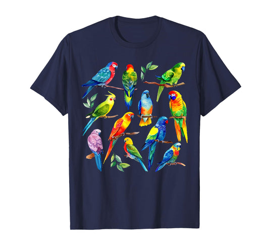 Colorful Parrot Watercolor T-Shirt