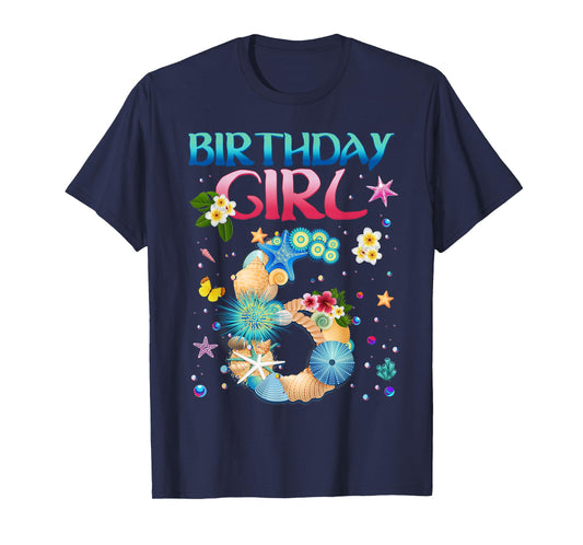 6 Years Old Birthday Girl Adventures In Oceania 6th Birthday T-Shirt