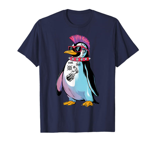 Punkuin Funny Punk Rock Punk Rocker Penguin Costume T-Shirt