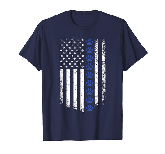 K9 Veteran Military Working Dog USA US Flag K9 Veterans Day T-Shirt