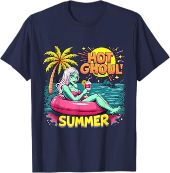 Hot Ghoul Summer Funny Creepy Beach Vacation Humor T-Shirt