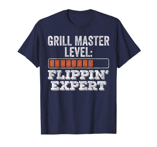 BBQ Grill Dad, Vintage Grill Master Level Flippin' Expert T-Shirt