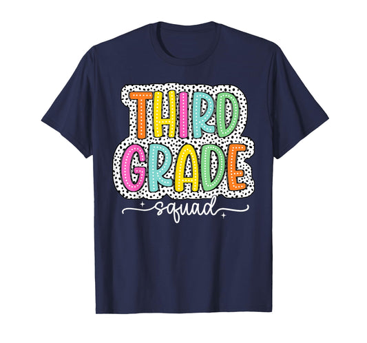 3rd Third Grade Squad Back to School Dalmatian Dots T-Shirt