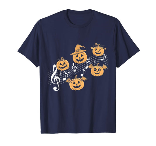 Music Note Pumpkin Fall Music Teacher Halloween Costume T-Shirt