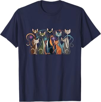 Cat Vintage Retro Mid-Century Modern Look Cats 50s 60s Style T-Shirt