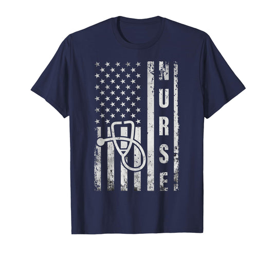 Funny American Flag Nurse Day Idea Nurses Life T-Shirt