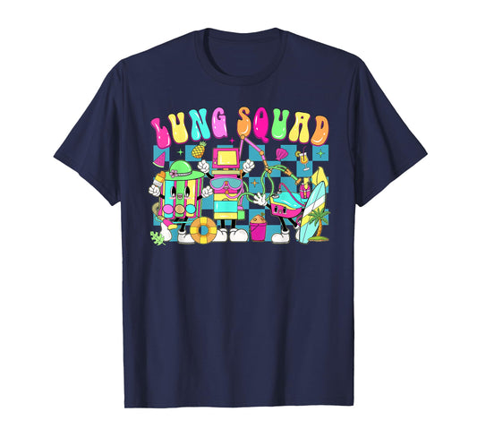 Retro Lung Squad Summer Vibe Float Respiratory Therapist T-Shirt