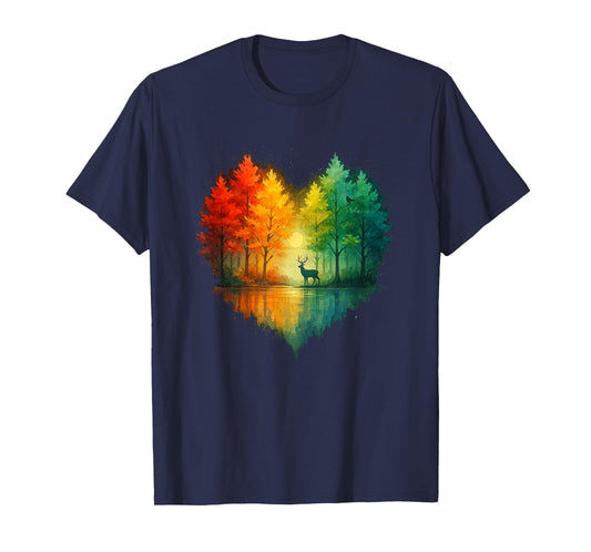 Outdoor Wildlife Astract Nature Reflection Forest Trees T-Shirt