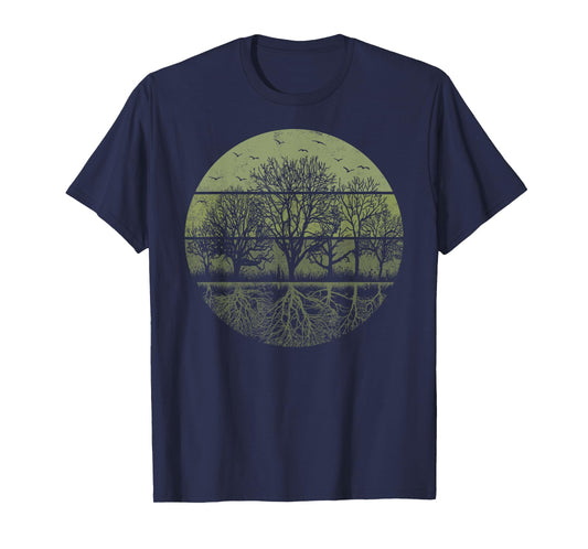 Retro Outdoor Nature Wildlife Nature Vintage Forest Trees T-Shirt