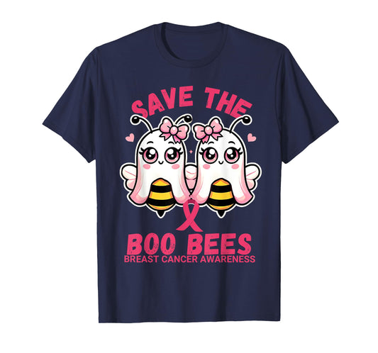 Save The Boobees Breast Cancer Awareness Boo Bee Halloween T-Shirt