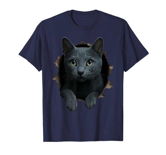 Russian Blue Cat Lovers Adorable Animal Pet Cat Owners Men Women Kids T-Shirt